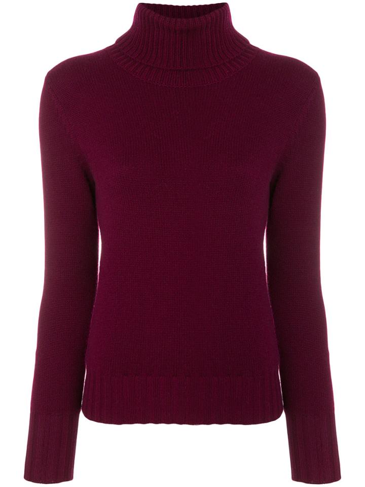 N.peal Chunky Roll Neck Jumper - Pink & Purple