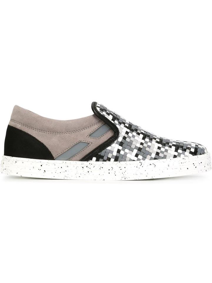 Hogan Rebel Woven Detail Slip-on Sneakers