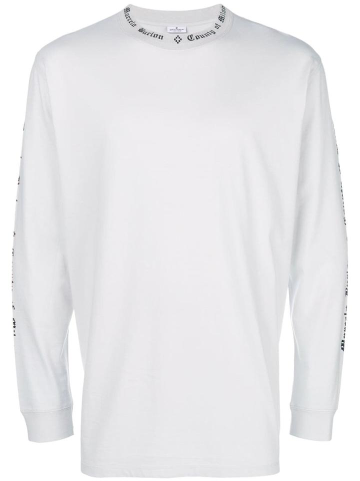 Marcelo Burlon County Of Milan Printed-trim Sweatshirt - Grey
