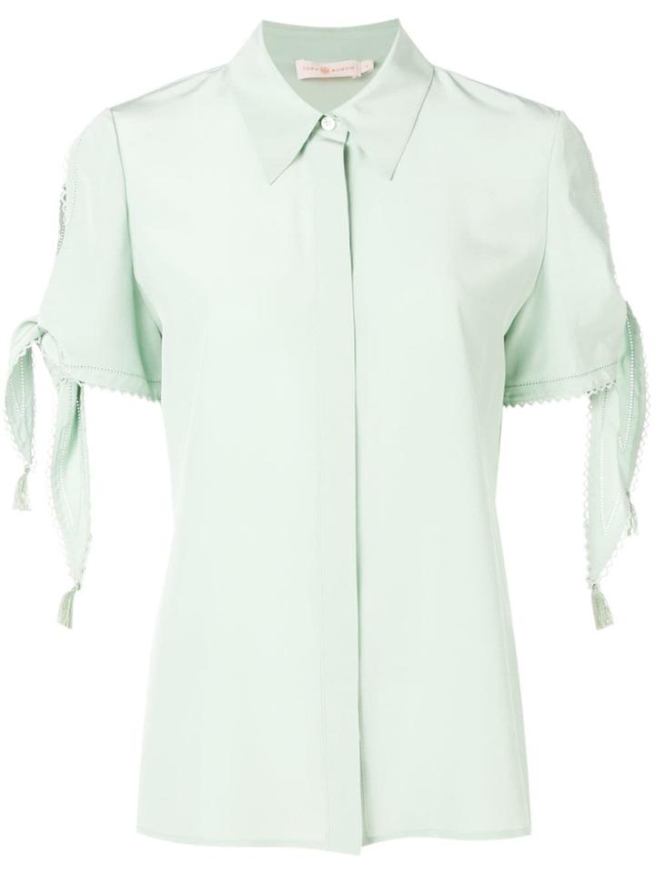 Tory Burch Knotted Sleeve Blouse - Green