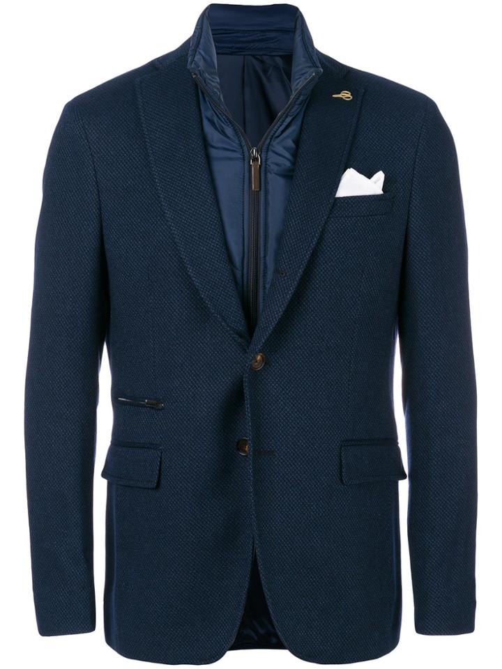 Paoloni Padded Layer Blazer - Blue