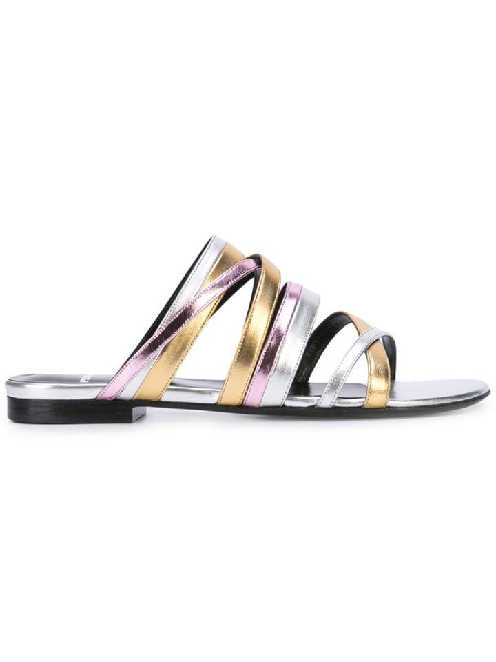 Pierre Hardy Crisscross 10 Mules - Silver