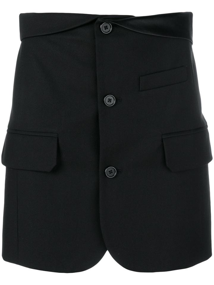 Helmut Lang Button Front Skirt - Black