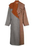 Oscar De La Renta Mixed Pattern Oversized Coat - Brown