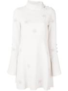 See By Chloé Embroidered Flower Dress, Women's, Size: 36, Nude/neutrals, Polyester