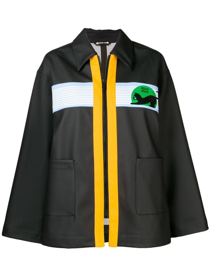 Miu Miu Contrast Zip Jacket - Black