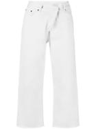 Mm6 Maison Margiela Raw Hem Cropped Jeans, Women's, Size: 40, White, Cotton