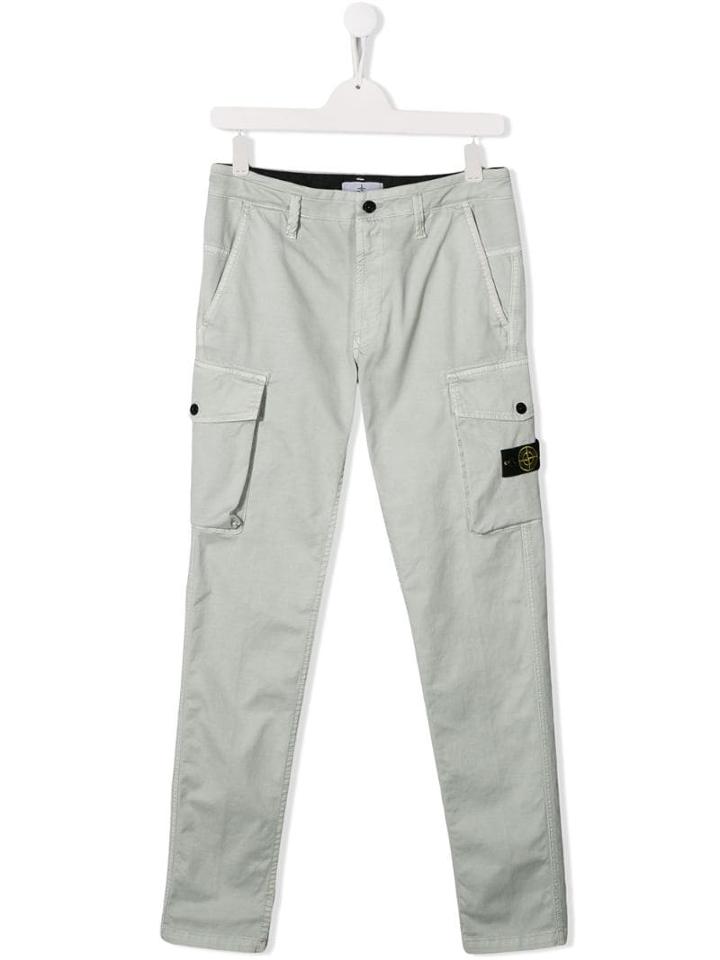 Stone Island Junior Straight Cargo Trousers - Green