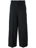Pt01 Cropped Wide Leg Trousers, Women's, Size: 44, Black, Polyester/virgin Wool/spandex/elastane