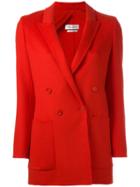 Max Mara Double Breasted Blazer, Women's, Size: 36, Red, Virgin Wool/angora/acetate/spandex/elastane