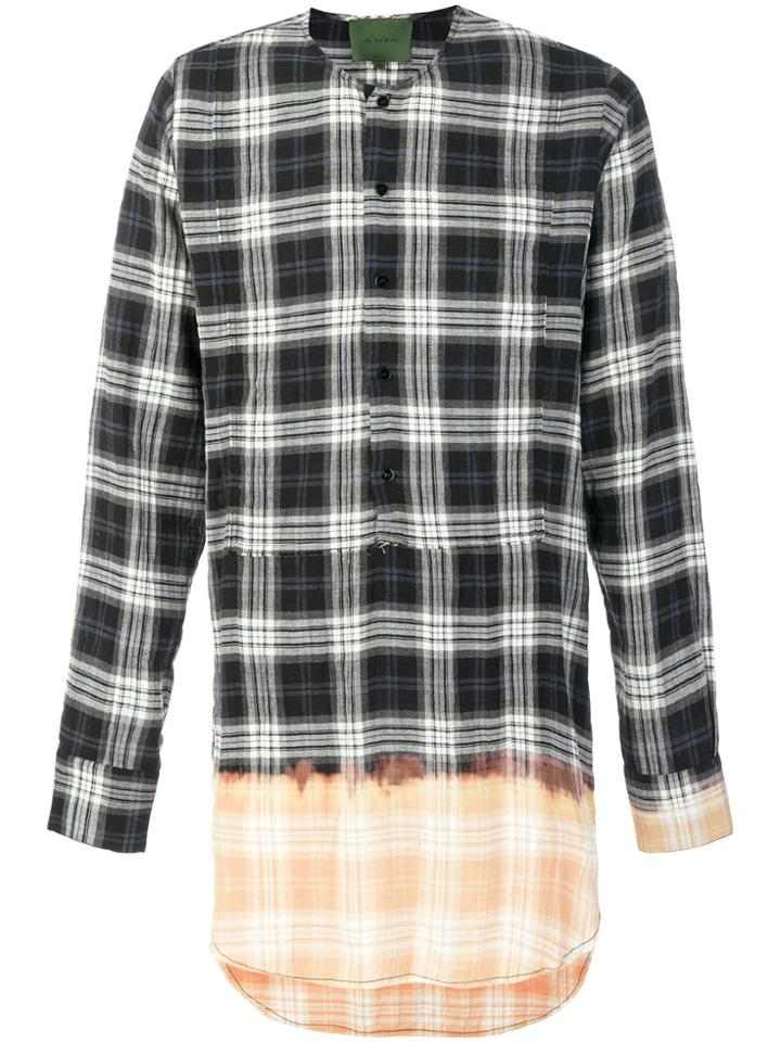 Amen Plaid Fitted Shirt - Black