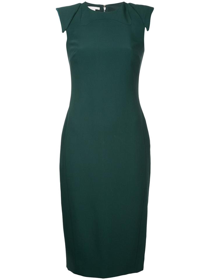 Antonio Berardi Fitted Shoulder Panel Dress - Green
