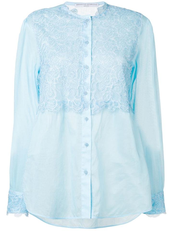 Ermanno Scervino Lace Panel Blouse - Blue