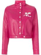 Courrèges Buttoned Cropped Jacket - Pink & Purple