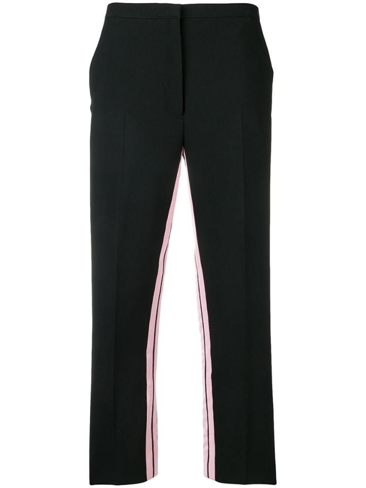Nº21 Inner Stripe Cropped Trousers - Black