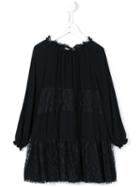Ermanno Scervino Junior Lace Panel Dress, Girl's, Size: 6 Yrs, Blue