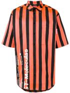 Marcelo Burlon County Of Milan Warning Striped Shirt - Orange