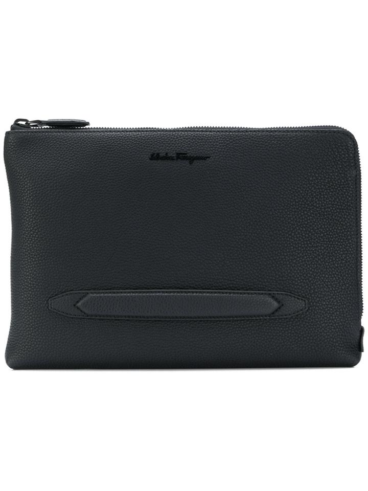 Salvatore Ferragamo Hand Strap Clutch Bag - Black