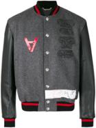 Versace Embroidered Bomber Jacket - Grey
