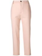 Barena Classic Cropped Trousers - Pink & Purple
