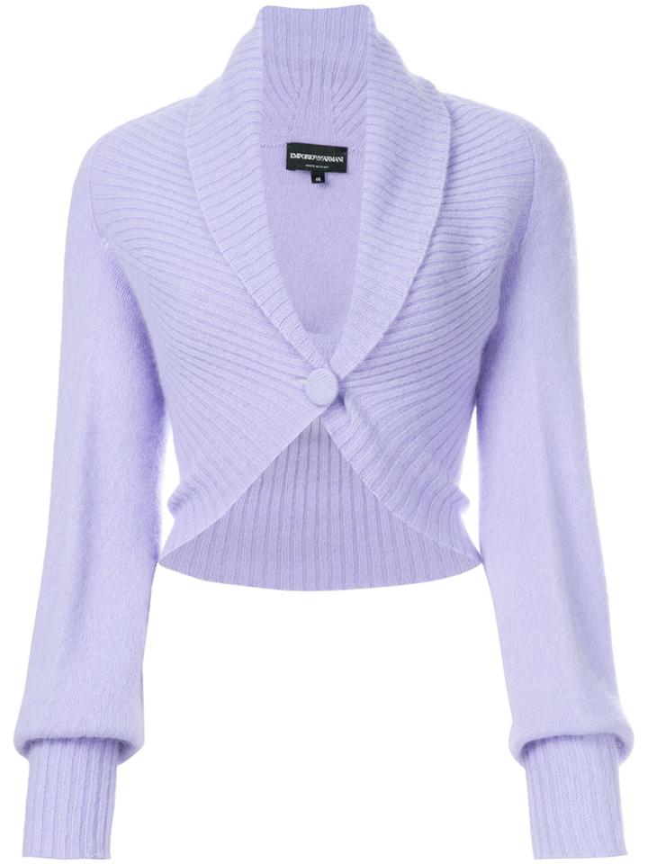 Giorgio Armani Vintage Ribbed Knit Shrug - Blue