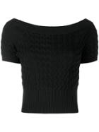 Alexander Mcqueen Cropped Knitted Top - Black
