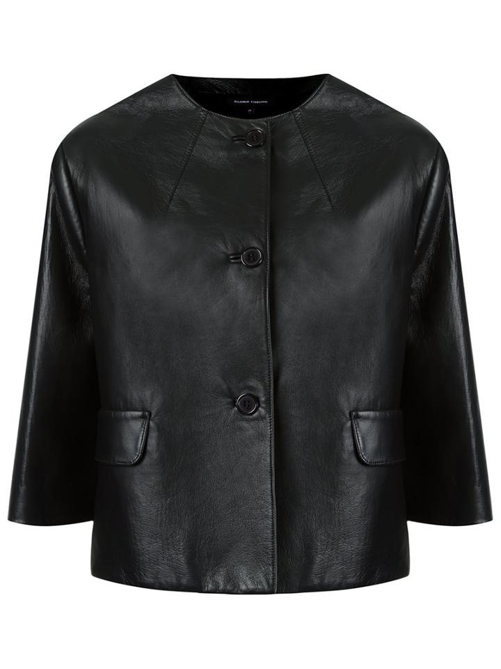 Gloria Coelho Leather Jacket, Women's, Size: P, Black, Leather