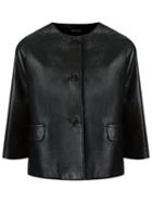 Gloria Coelho Leather Jacket, Women's, Size: P, Black, Leather