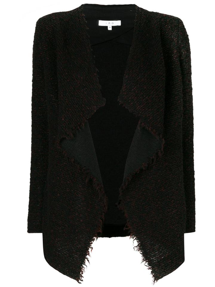 Iro Draped Front Cardigan - Black