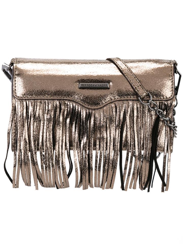 Fringed Metallic (grey) Clutch - Women - Leather - One Size, Leather, Rebecca Minkoff
