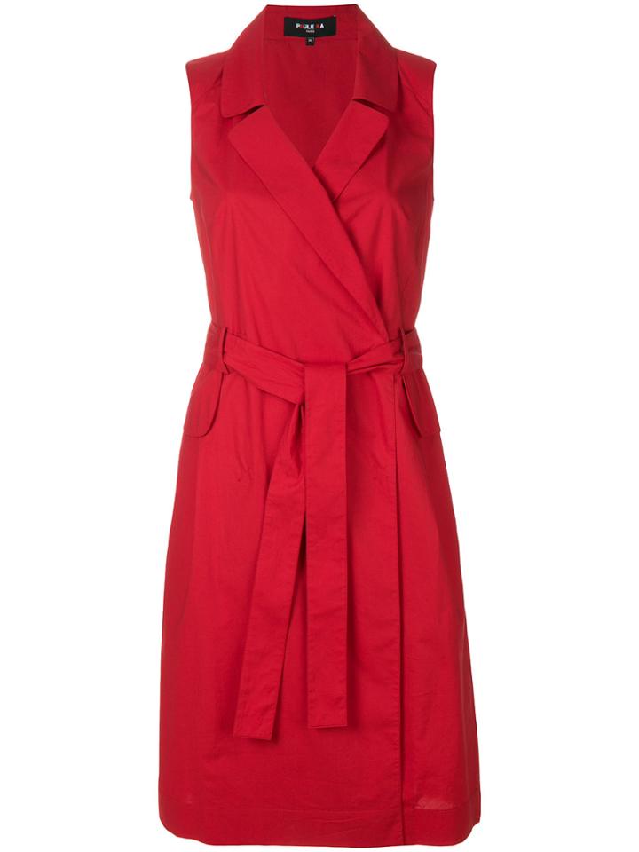Paule Ka Belted Wrap Dress - Red