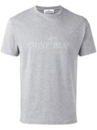 Stone Island Tonal Logo Print T-shirt, Men's, Size: Large, Grey, Cotton