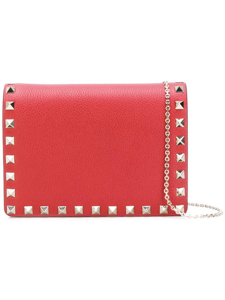 Valentino - Valentino Garavani Rockstud Shoulder Bag - Women - Calf Leather - One Size, Red, Calf Leather