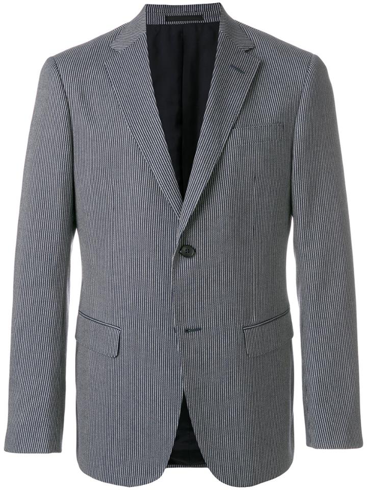 Z Zegna Striped Fitted Blazer - Blue