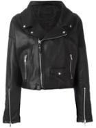 Diesel Black Gold 'le Figaro' Biker Jacket, Women's, Size: 42, Leather/rayon/polyester