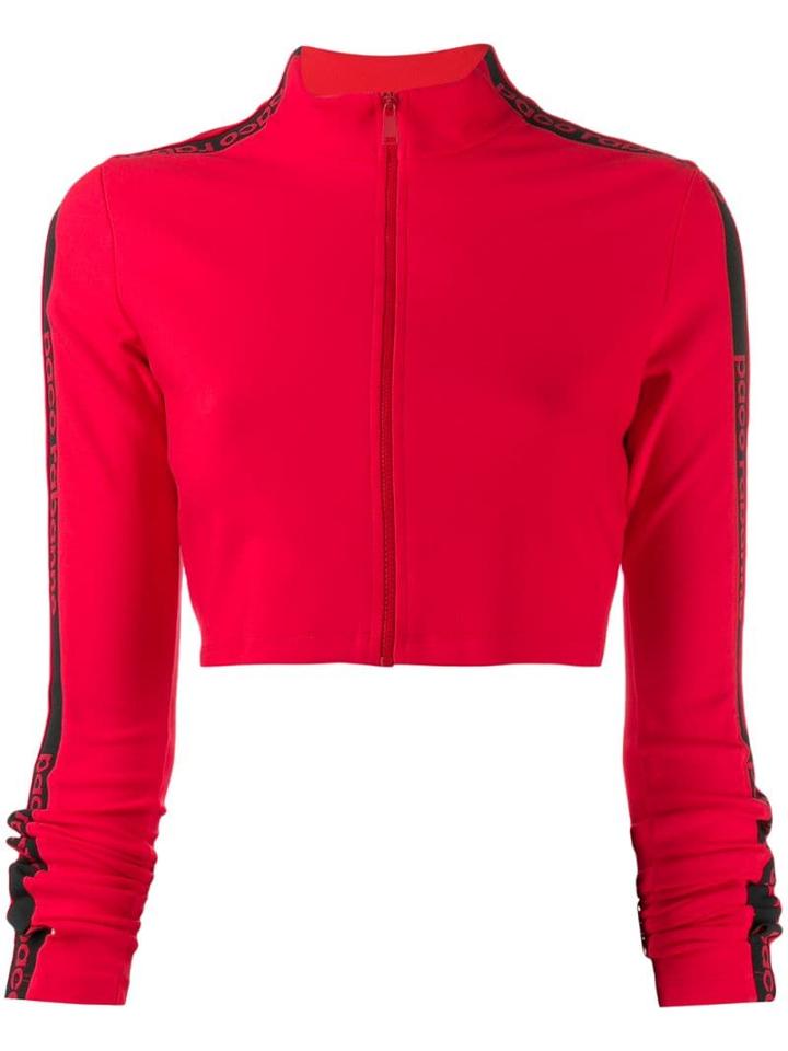 Paco Rabanne Logo Tape Cropped Jacket - Red