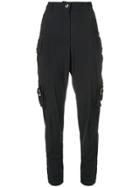 Red Valentino Tapered Cargo Trousers - Black