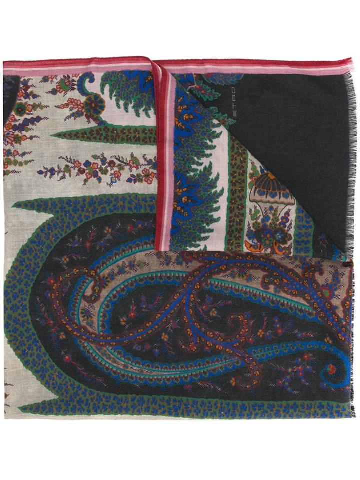Etro Mixed Print Scarf - Grey