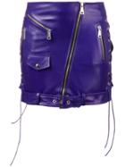 Manokhi Zipped Biker Mini Skirt - Purple
