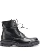 Officine Creative Lace Up Military Boots - Black