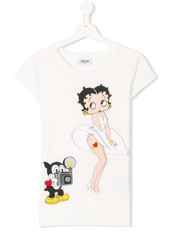 Moschino Kids Betty Boop Print T-shirt - White