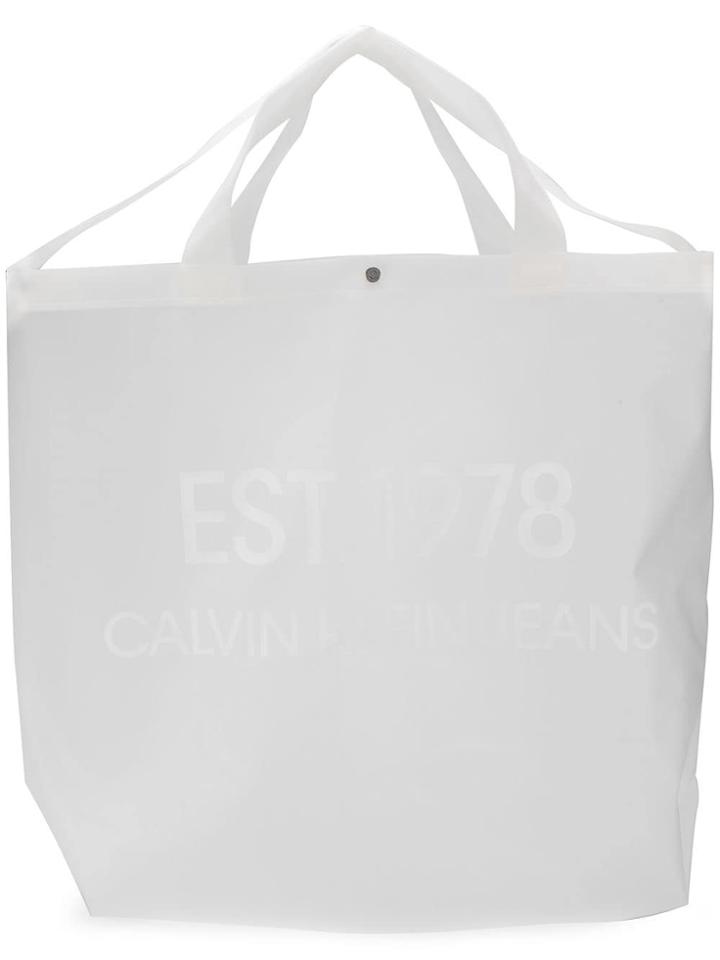 Calvin Klein Jeans Est. 1978 Printed Tote - White