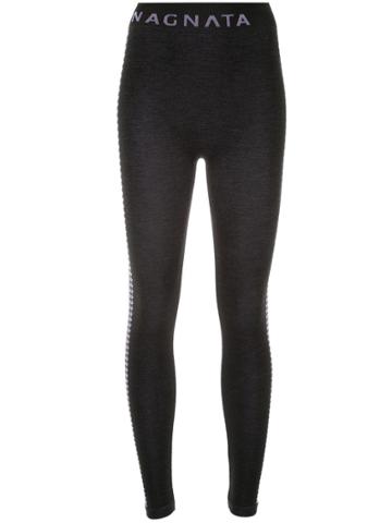 Nagnata Merino-blend Laya Knitted Leggings - Black
