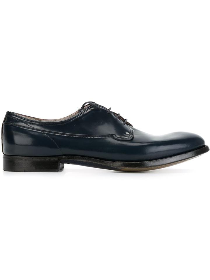 Premiata Classic Derby Shoes, Men's, Size: 9, Blue, Calf Leather