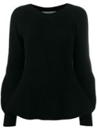 Alberta Ferretti Puff Sleeve Sweater - Black