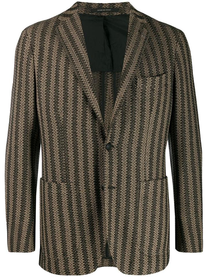 Tagliatore Slim-fit Striped Blazer - Brown