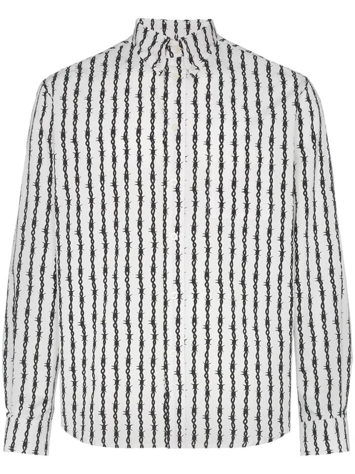 Ashley Williams Aw Barbwire Ss Bowling Shrt - Black