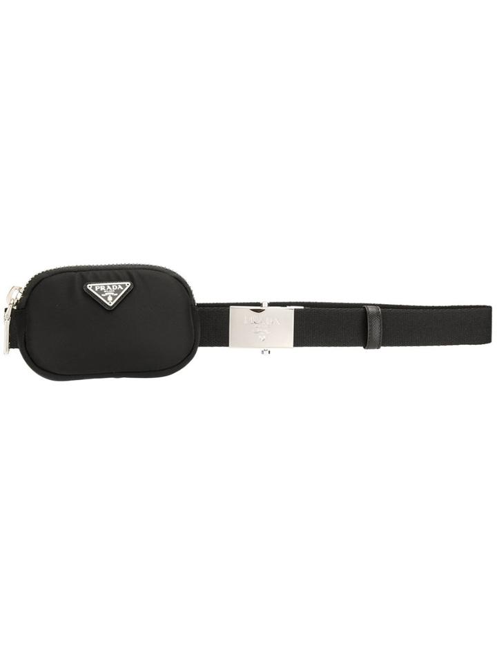 Prada Engraved Buckle Belt Bag - Black