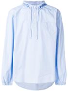 Très Bien Hooded Poplin Shirt - Blue