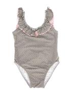 Amaia - Polka Dot Swimsuit - Kids - Polyamide/spandex/elastane - 6 Yrs, Grey